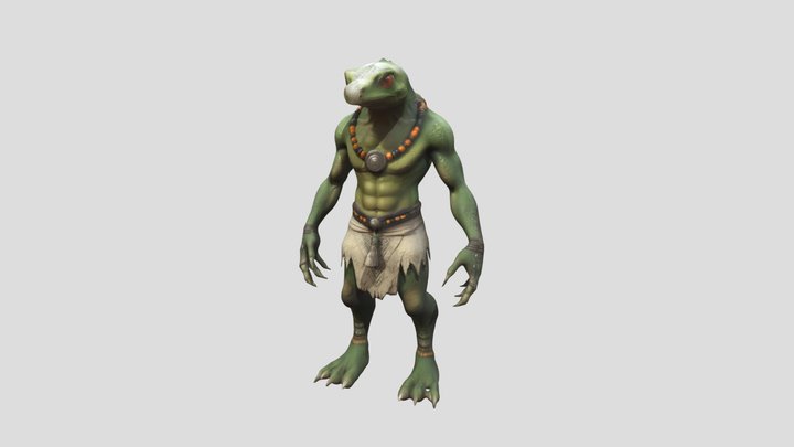 a green lizard 3D Model