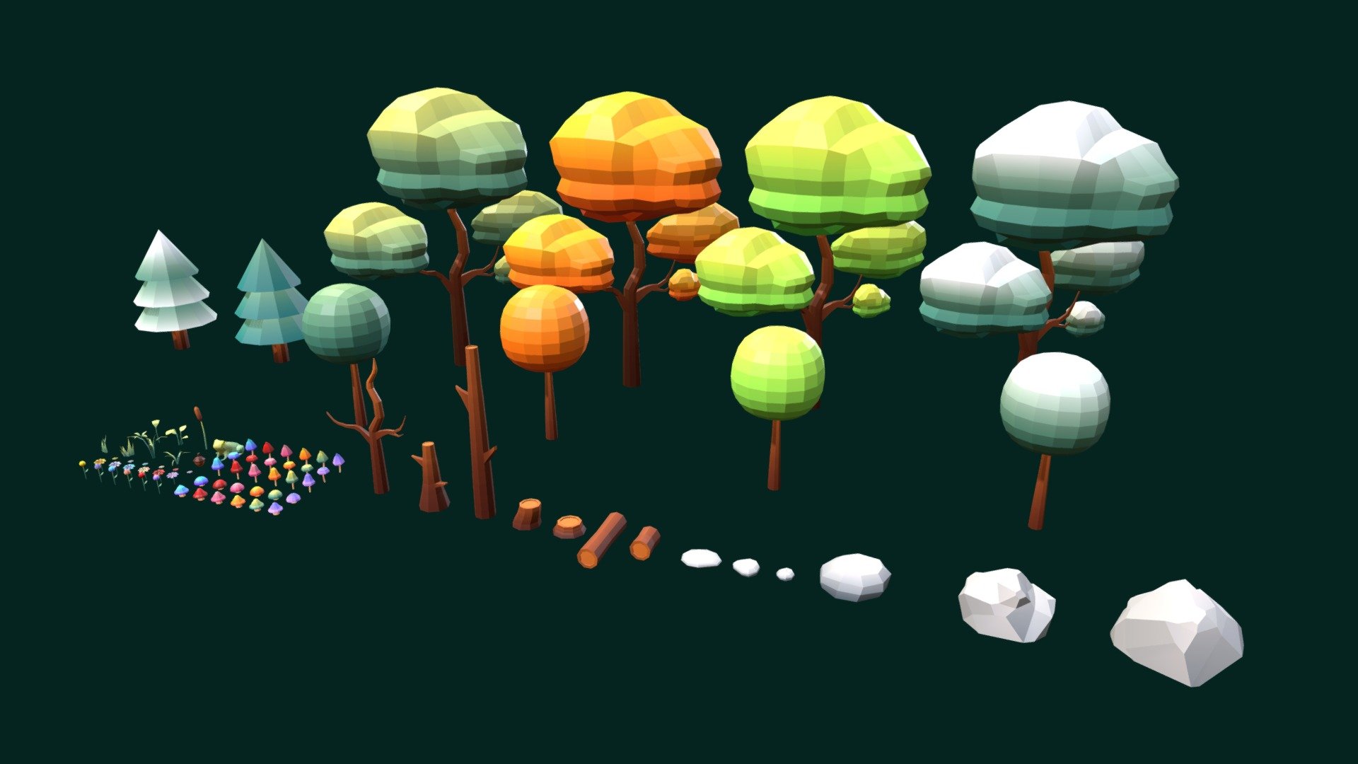 Low Poly Stylized Woodland Forest Asset Pack - 3D Model By XPixelgeist ...