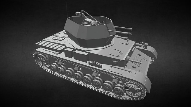 Flakpanzer IV Wirbelwind 3D Model