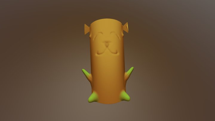 3D Puppy Log 3D Model