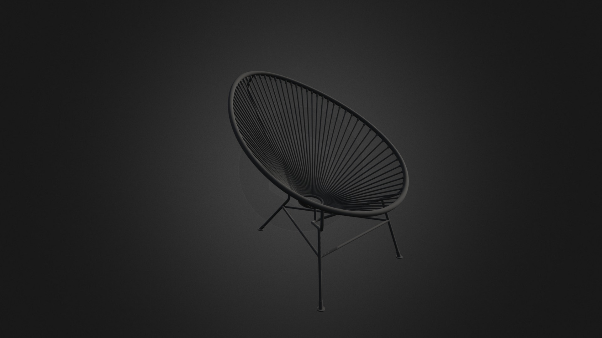 3D model Round Black Wire Chair - This is a 3D model of the Round Black Wire Chair. The 3D model is about shape.