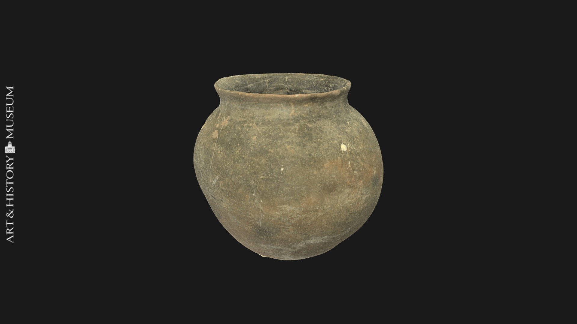 Egg-shaped pot with small opening & flaring rim