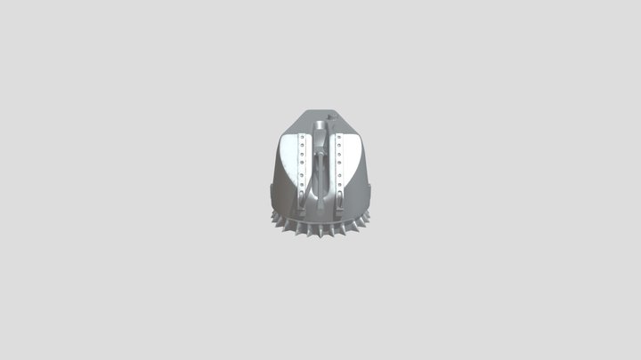 futuristic tank turret 127mm 3D Model