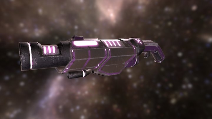 Black Pink Blaster 3D Model