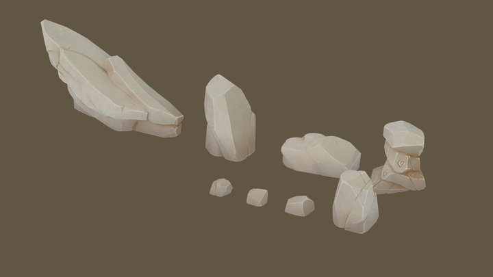 Stylized Rock 3D Model