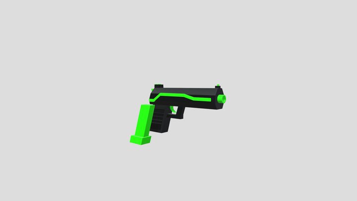 Pistol GameReady 3D Model