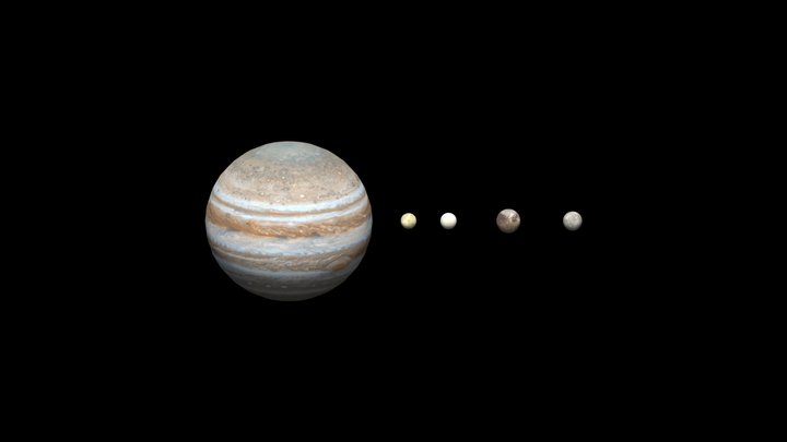 Jupiter (Distances and sizes not to scale) 3D Model