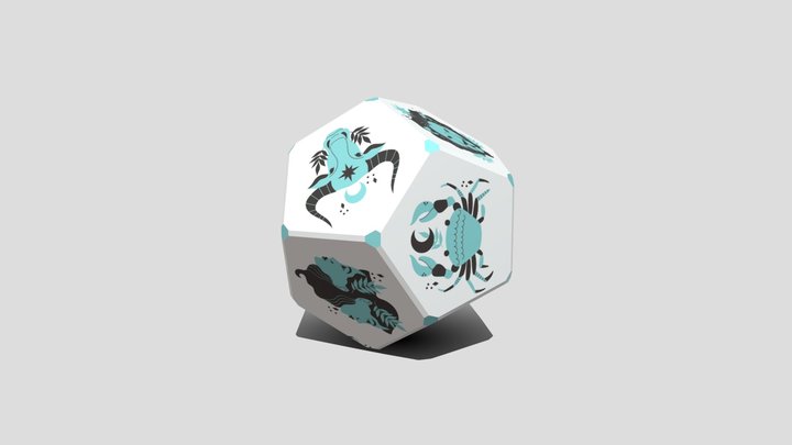 Zodiac dice 3D Model