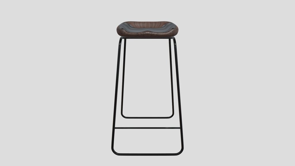 Dark Wooden Black Rod High Chair