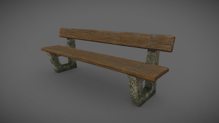 Bench 4 USSR (Game ready) 3D Model