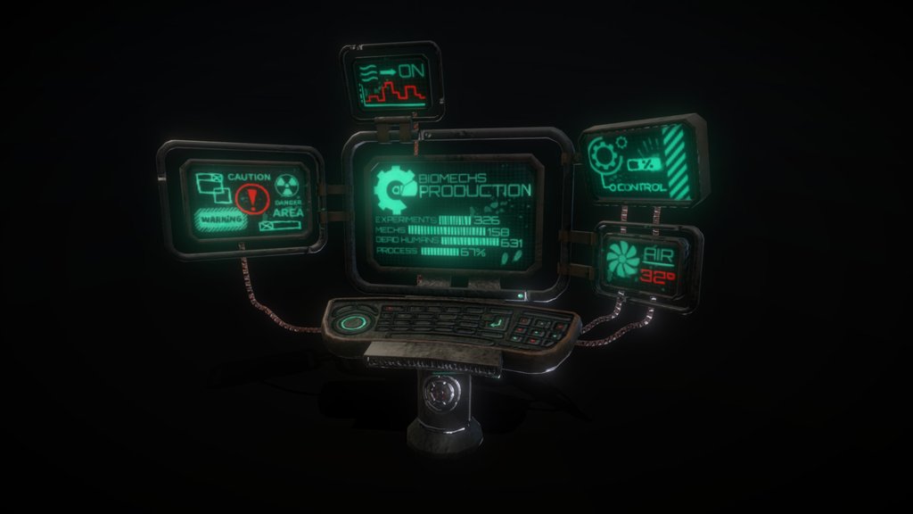 Sci-fi Factory Computer - 3D Model