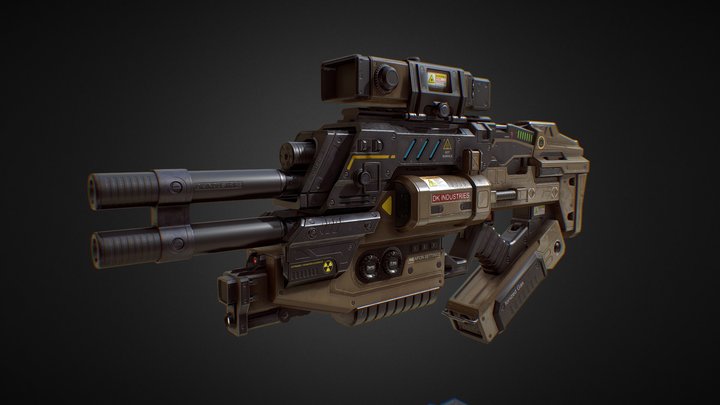 PBR Assault Plasma Gun (from Sci-Fi weapon pack) 3D Model