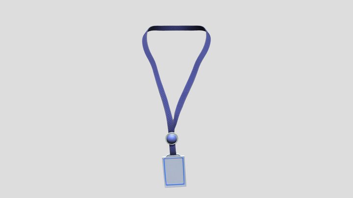 Worn Around Neck ID Name Tag Badge 3D Model