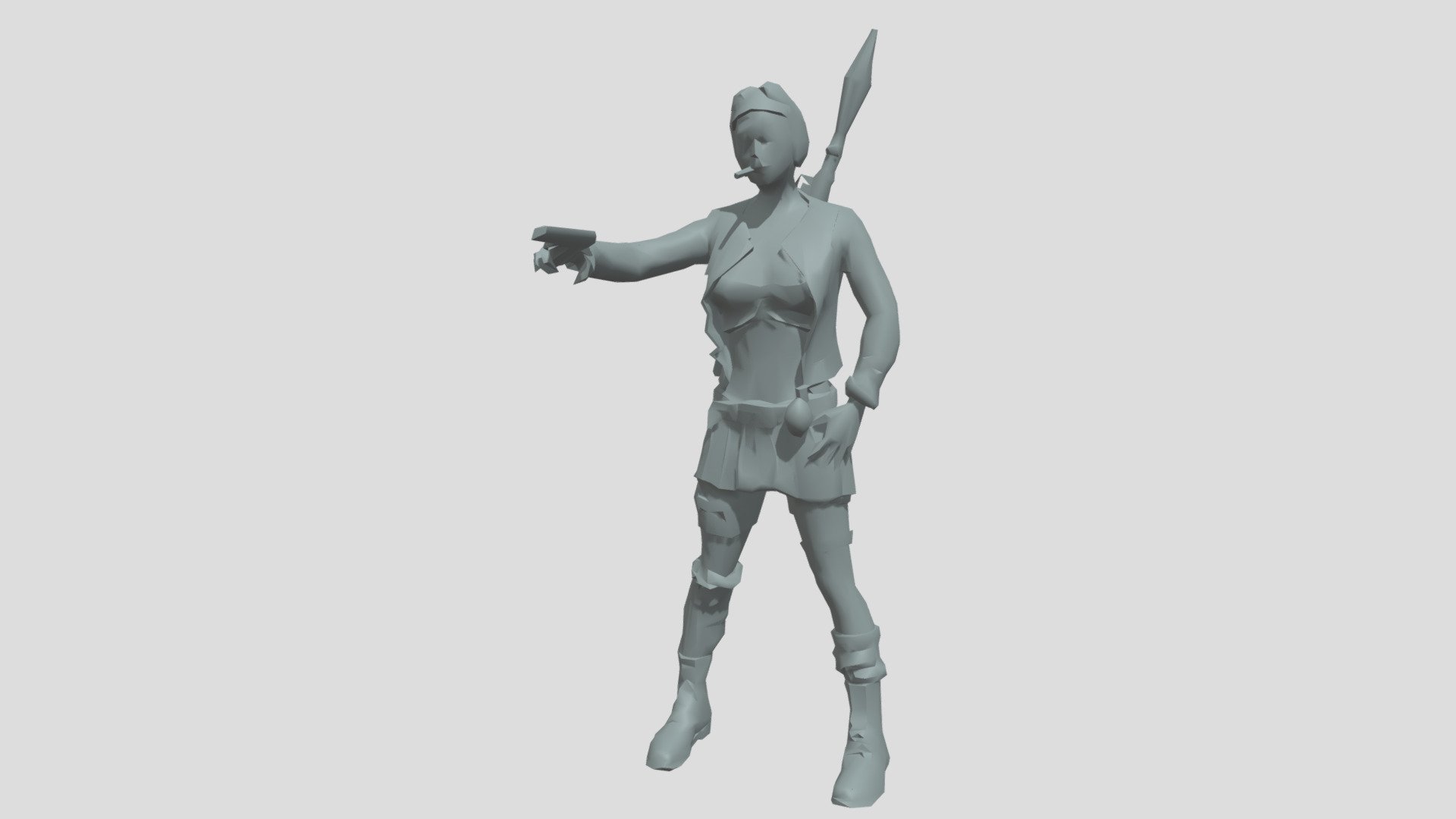 warrior girl soldier 3D model