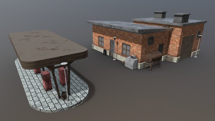 Old Gas Station 3D Model