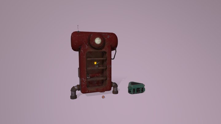 Plant machine and box 3D Model