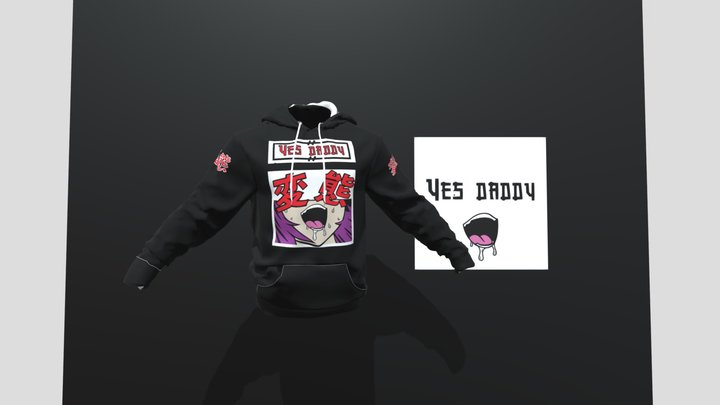 Daddy Eyes Hoodie Model Scene 3D Model