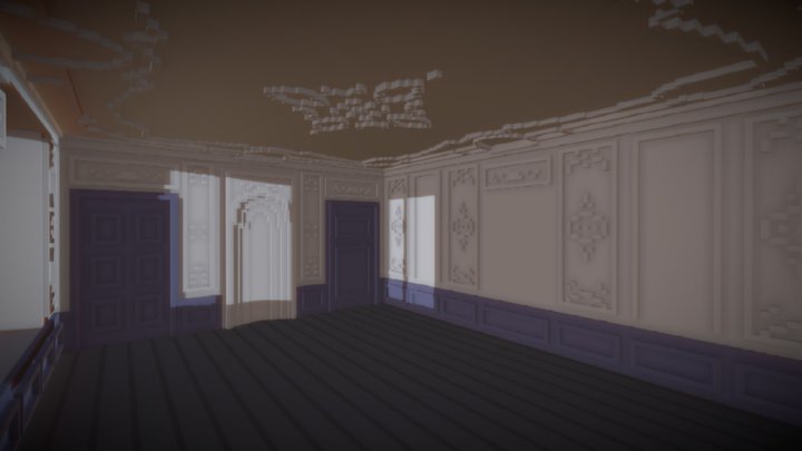Interior of the great hall in Lindegården 3D Model