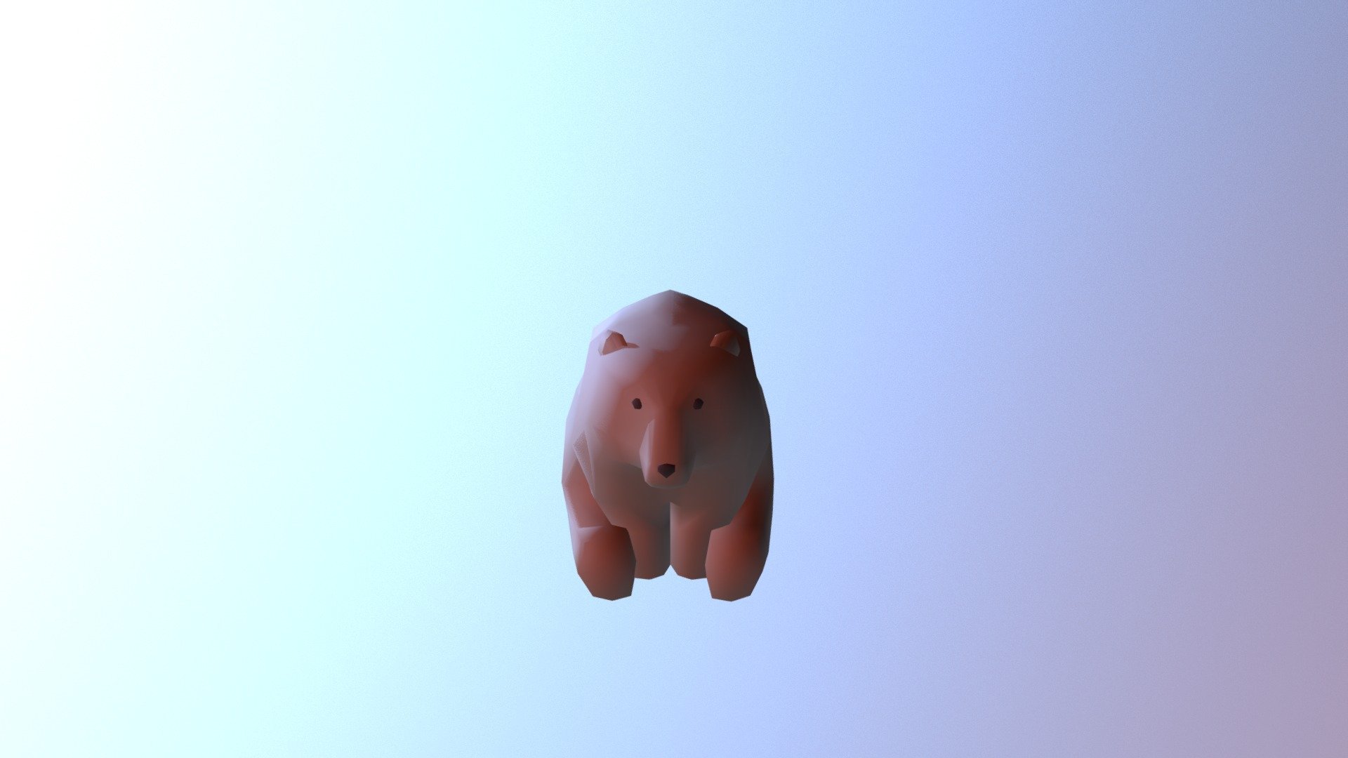 Animated Low-Poly Bear for Uphill Skiing