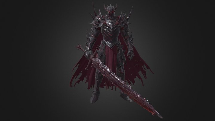 Dark Spiked Gothic Knight with Broken Sword