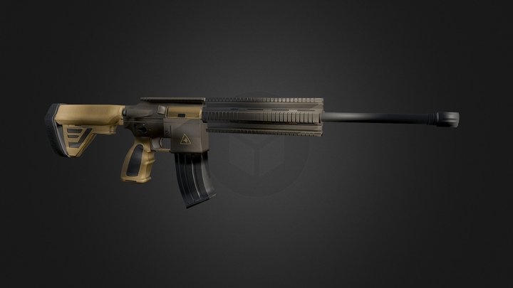 HK 416 low poly 3D Model