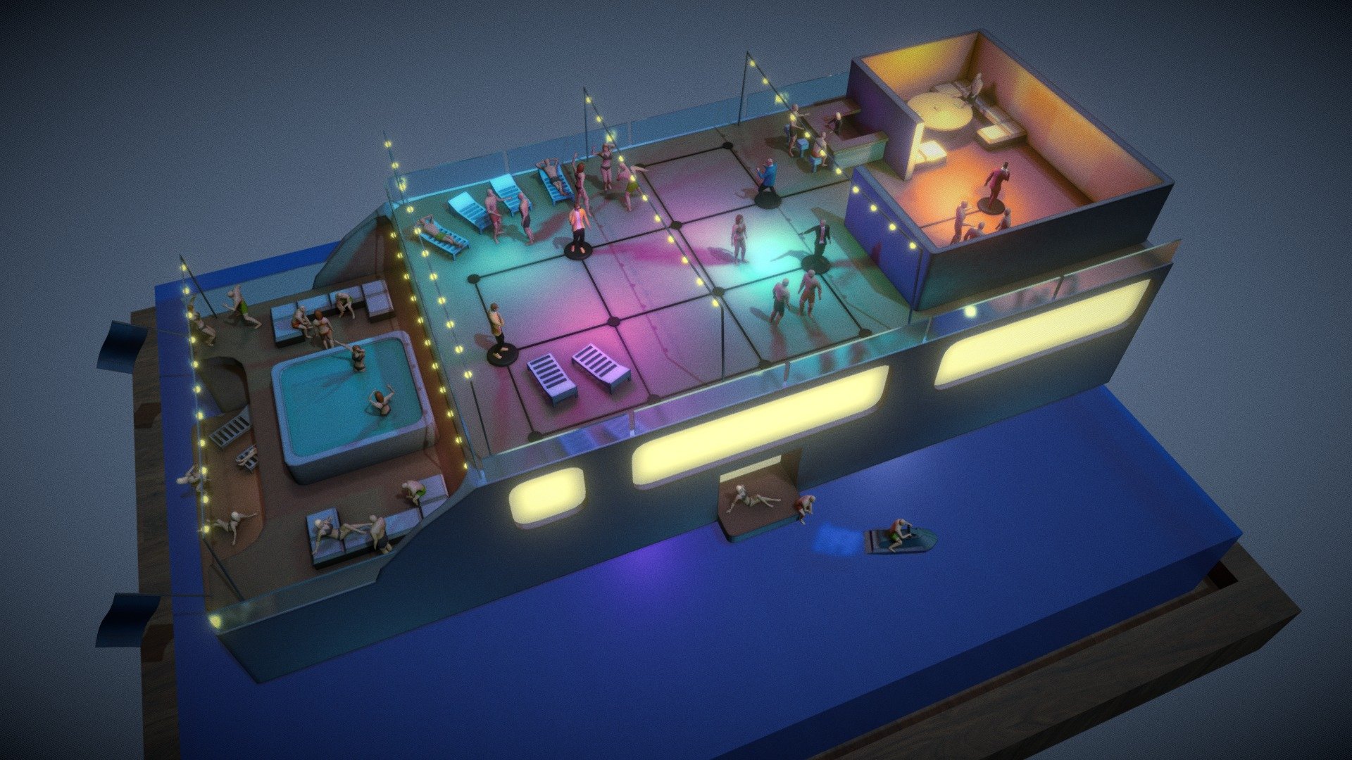Hitman Go - Yacht Diorama