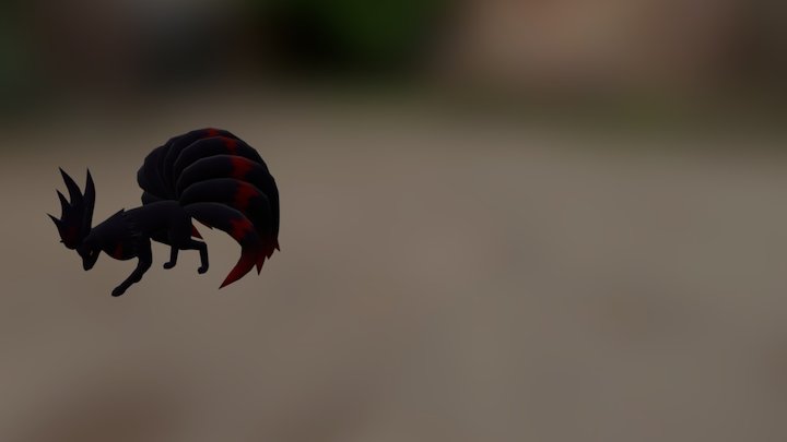 Black&red Ninetales 3D Model