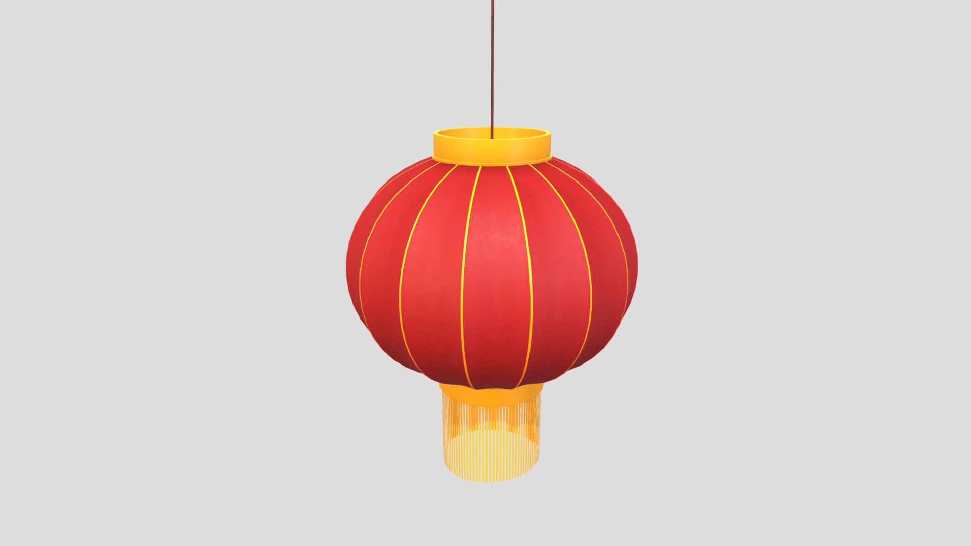 3D model Chinese Lantern - This is a 3D model of the Chinese Lantern. The 3D model is about a red and yellow lantern.