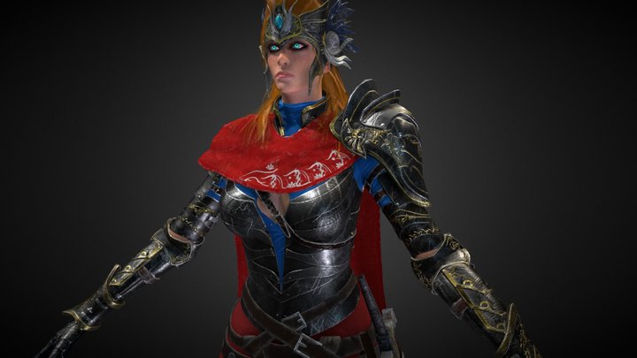 Female Armor Warrior - Valkyrie 3D Model