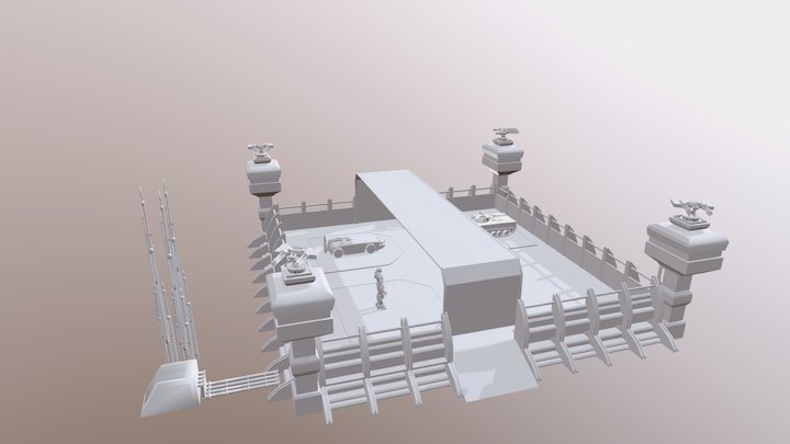 Maya - Military base 3D Model