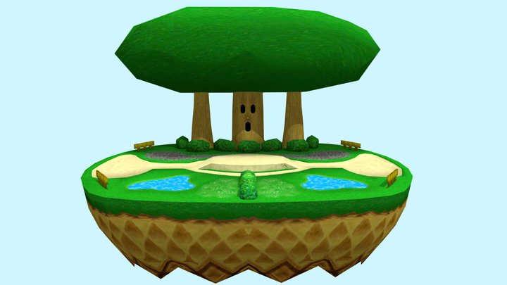Kirby's Dream Land Map 3D Model