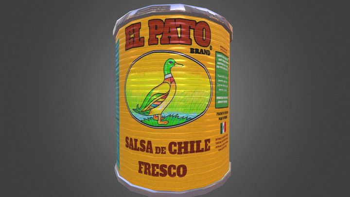El Pato Mexican Sauce Can 3D Model