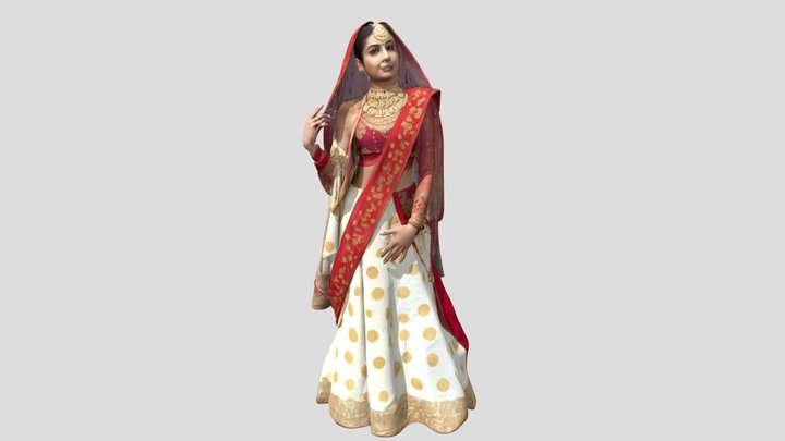 India – Lehenga or Saree - wedding dress – Gratis 3D-model STL
