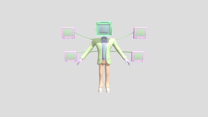 Medium TV Man 3D Model