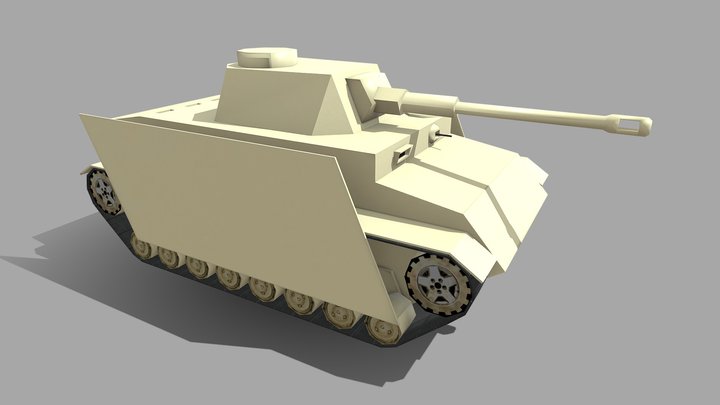 Generic Panzer Tank Low Poly 3D Model