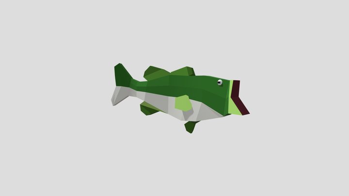 low poly Bass 3D Model