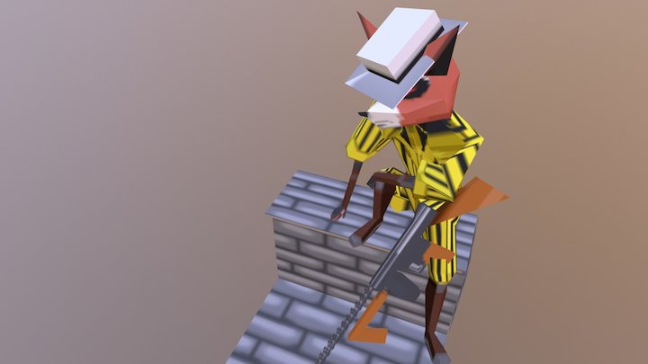 Rocket Raccoon Low Poly 3D Model