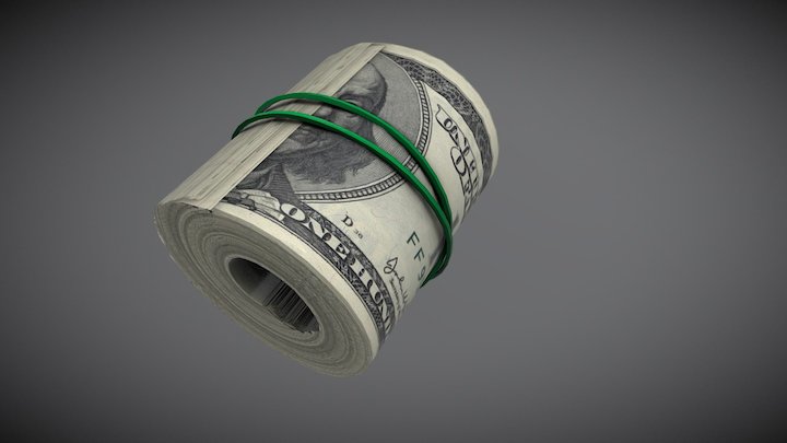 Dollar bill roll 3D Model