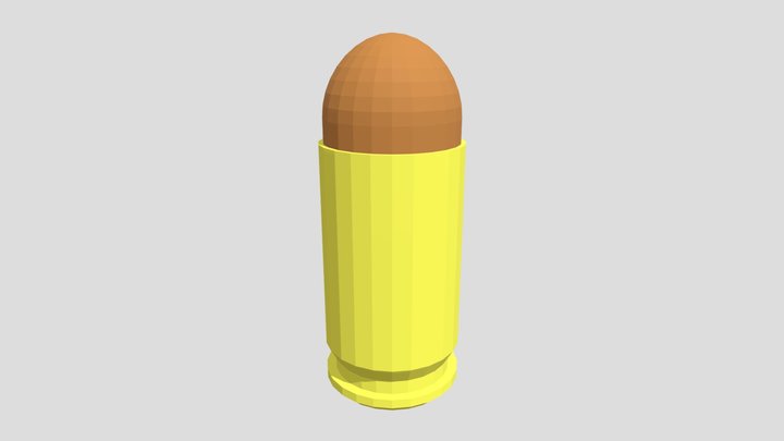 9X18mm Makarov Cartridge Raw 3D Model