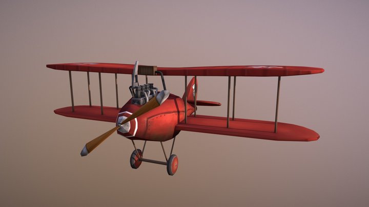 DFW C.V stylized WO1 plane - Flying Circus 3D Model