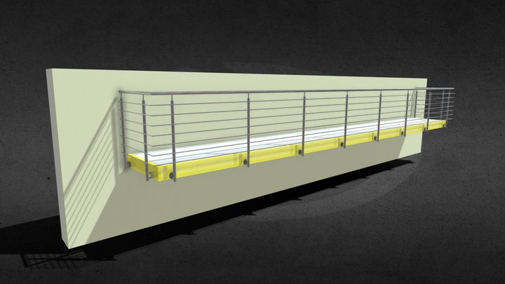 Pálcás rozsdamentes acél korlát | ML-40289 3D Model