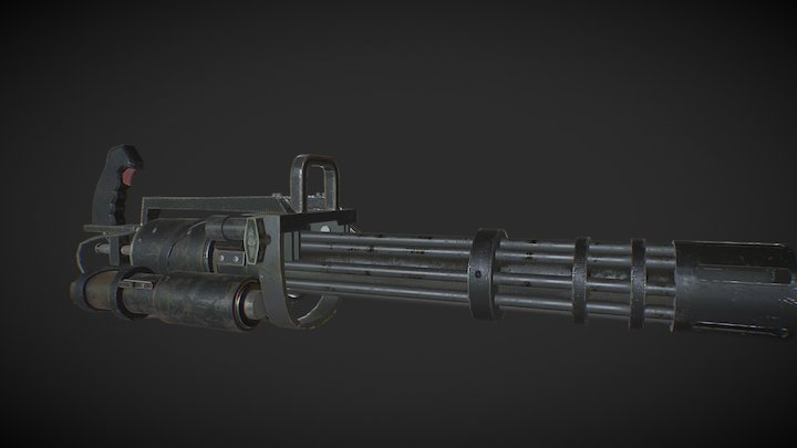 Mini-gun (Hard surface modelling) 3D Model