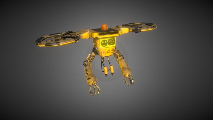 Flying Weld Drone Animation 3D Model