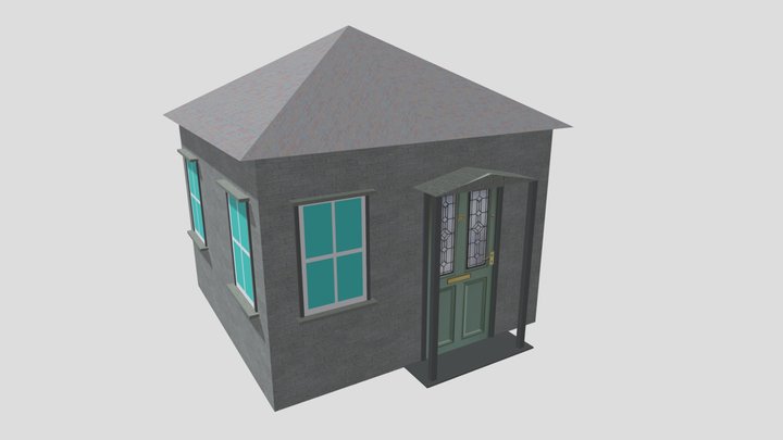 Basic home build low-poly 3D Model