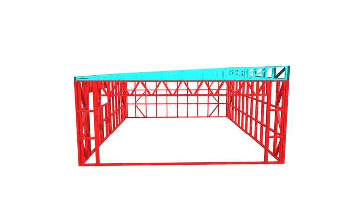 6m x 7.2m Double Garage - Half truss roof 3D Model