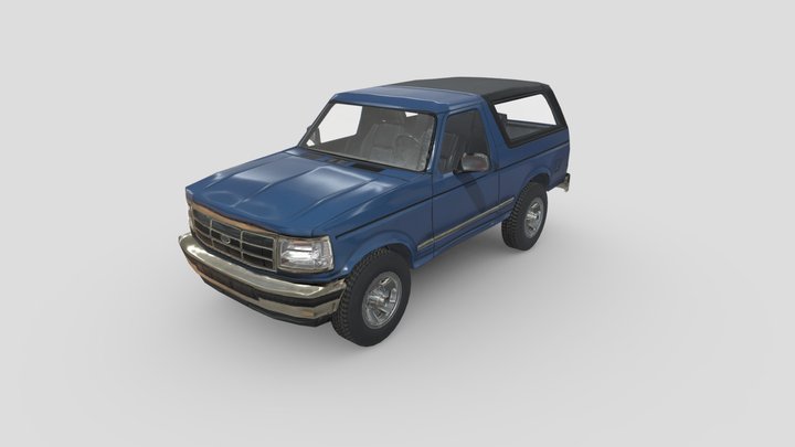 Low Poly Car: Ford Bronco 1992 3D Model