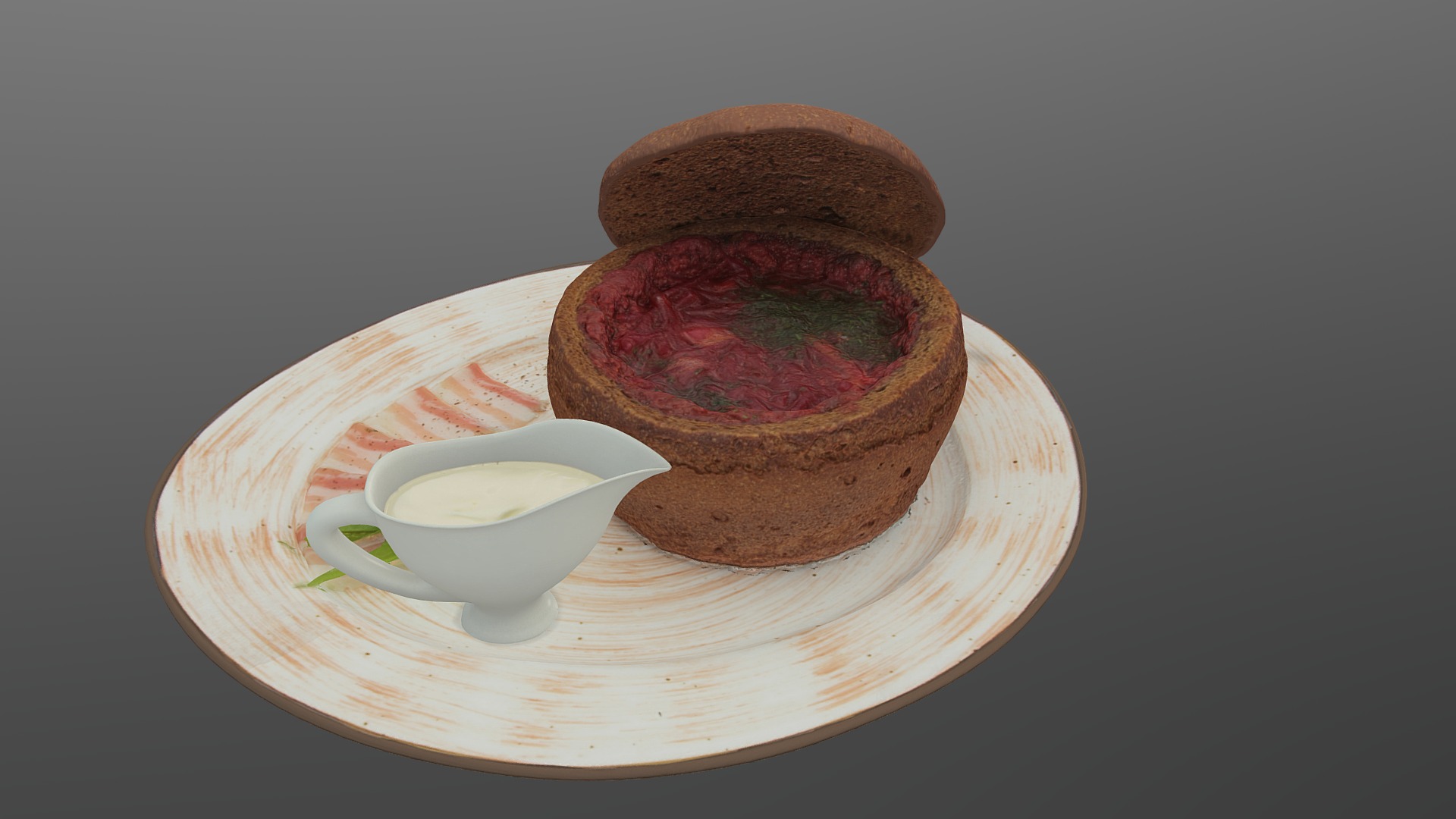 3D model 6Olimp - This is a 3D model of the 6Olimp. The 3D model is about a plate with food on it.