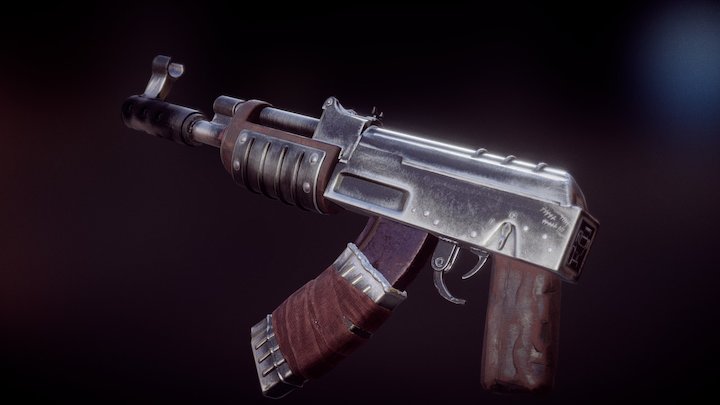 Battle-Scarred AKS47 3D Model