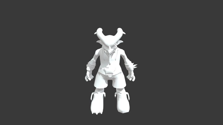 Demonio Lowpoly sin textura 3D Model