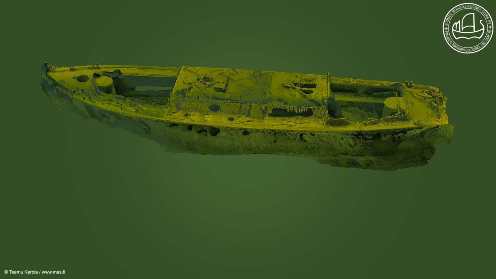 Shipwreck Ladoga long boat (#1526, Kemiönsaari) — Sketchfab embed 3D viewer